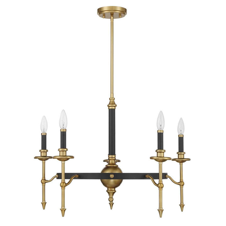 Savoy House - 1-9511-5-143 - Five Light Chandelier - Consulate - Matte Black/Warm Brass