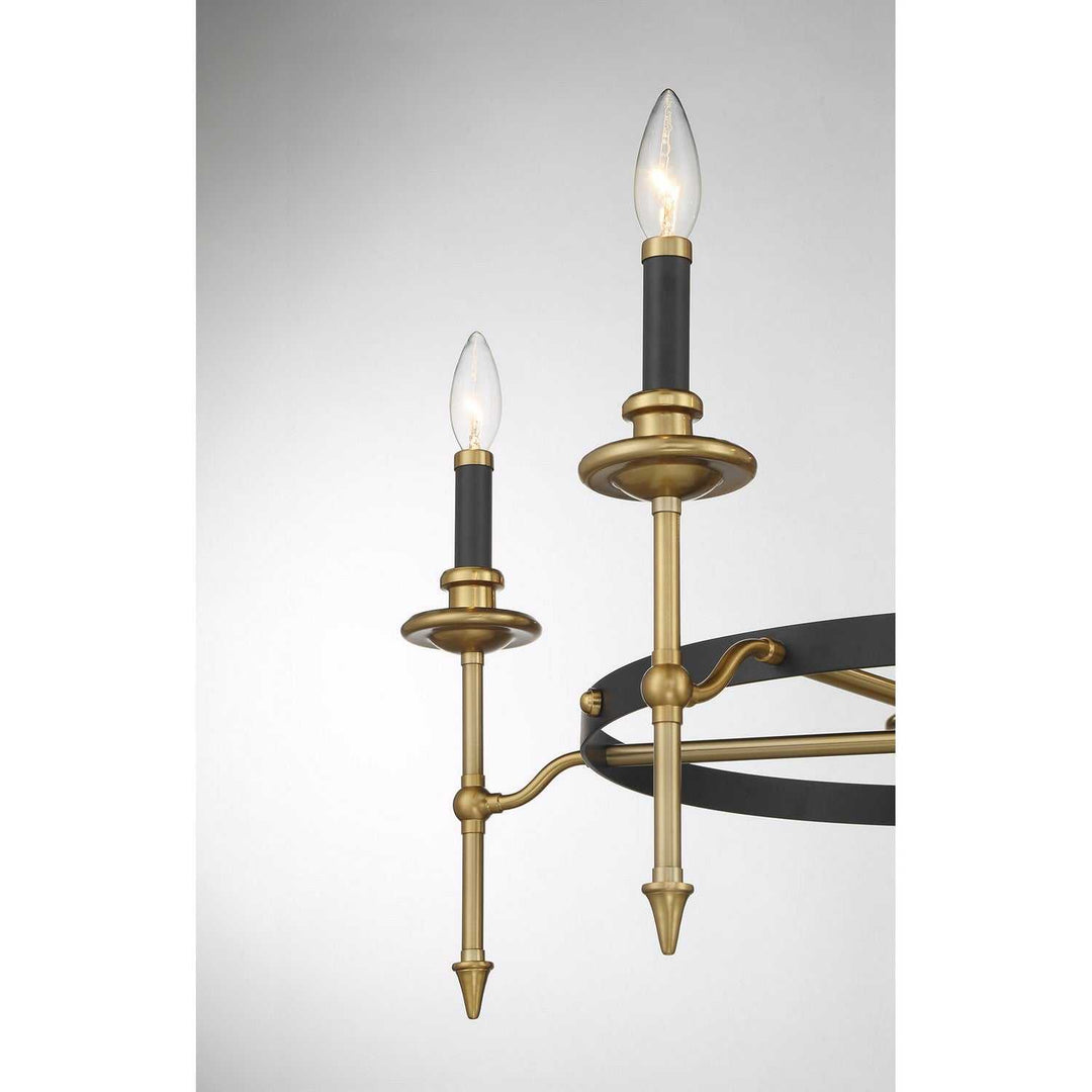Savoy House - 1-9511-5-143 - Five Light Chandelier - Consulate - Matte Black/Warm Brass