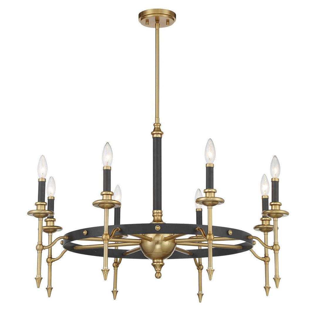 Savoy House - 1-9512-8-143 - Eight Light Chandelier - Consulate - Matte Black/Warm Brass