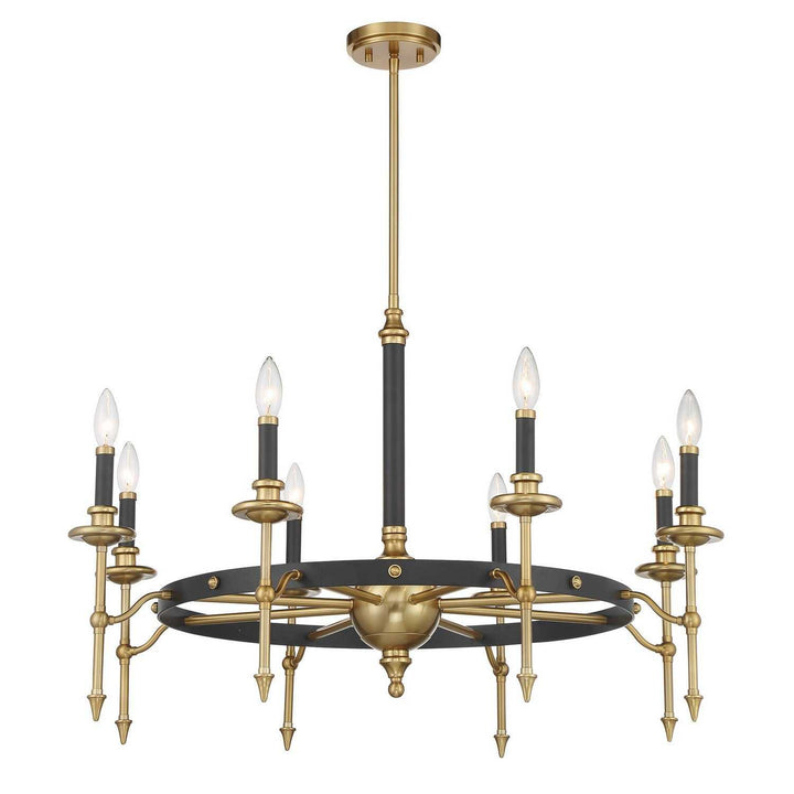 Savoy House - 1-9512-8-143 - Eight Light Chandelier - Consulate - Matte Black/Warm Brass