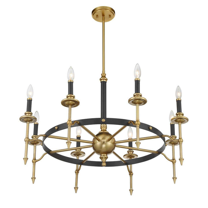 Savoy House - 1-9512-8-143 - Eight Light Chandelier - Consulate - Matte Black/Warm Brass