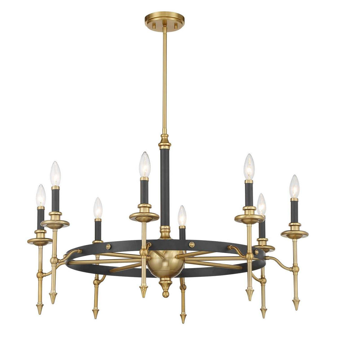 Savoy House - 1-9512-8-143 - Eight Light Chandelier - Consulate - Matte Black/Warm Brass