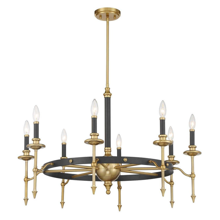 Savoy House - 1-9512-8-143 - Eight Light Chandelier - Consulate - Matte Black/Warm Brass