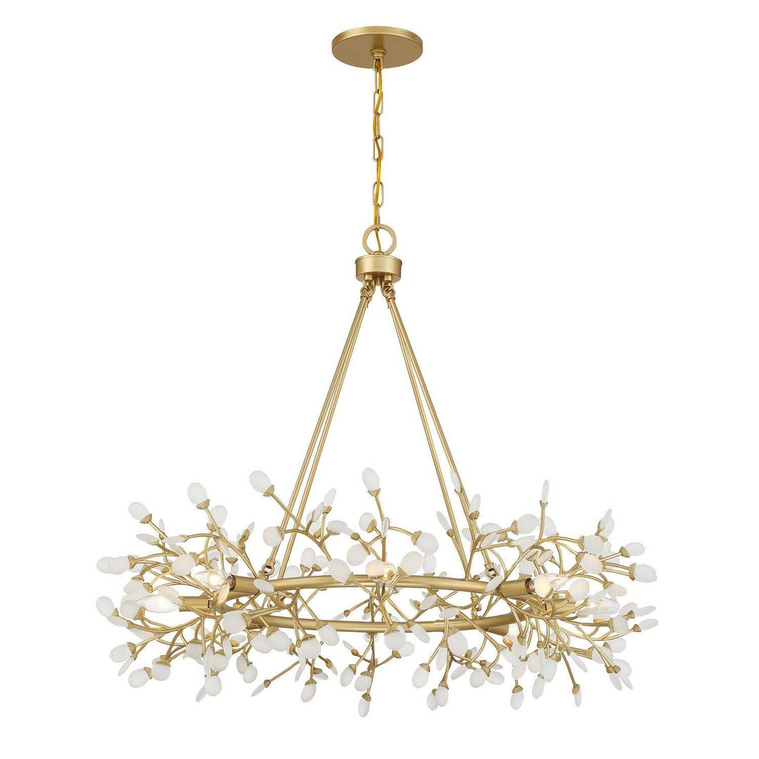 Once Eight Light Chandelier in Spun Gold Savoy House
