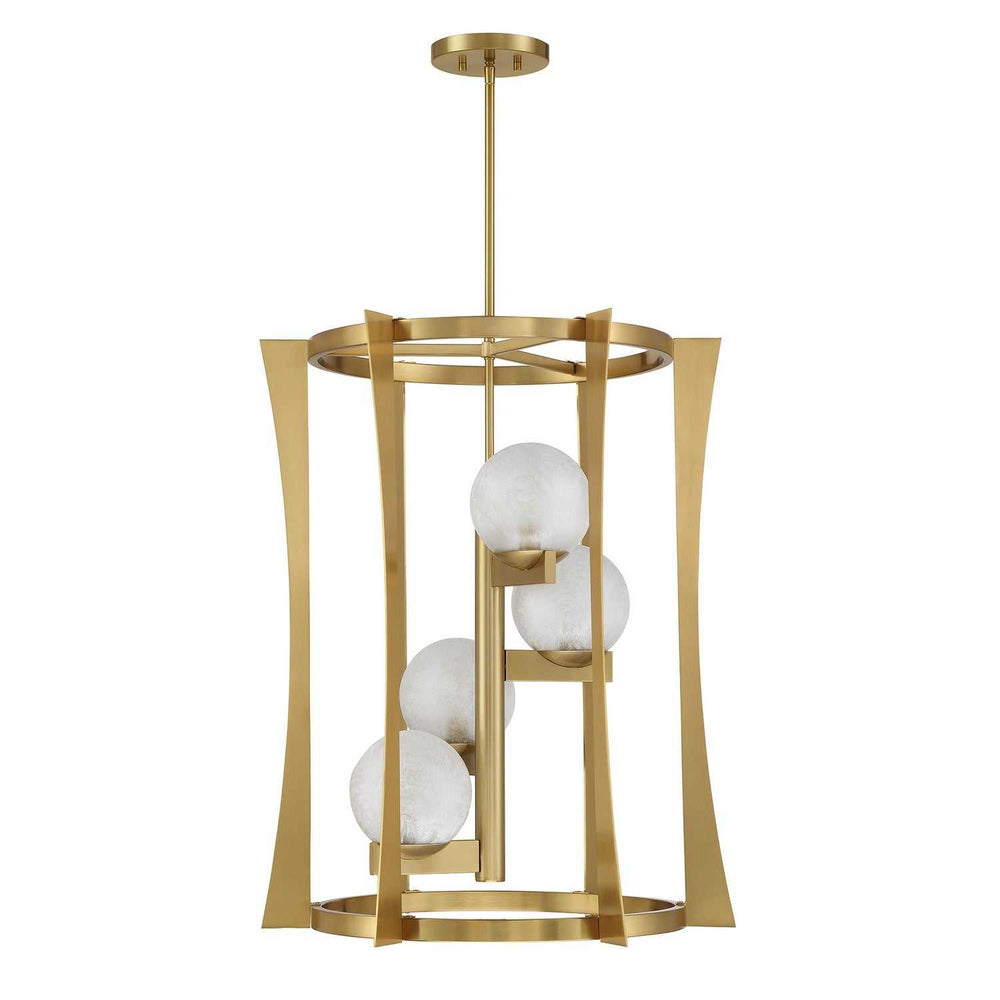 Savoy House - 3-1018-4-322 - Four Light Pendant - Darien - Warm Brass
