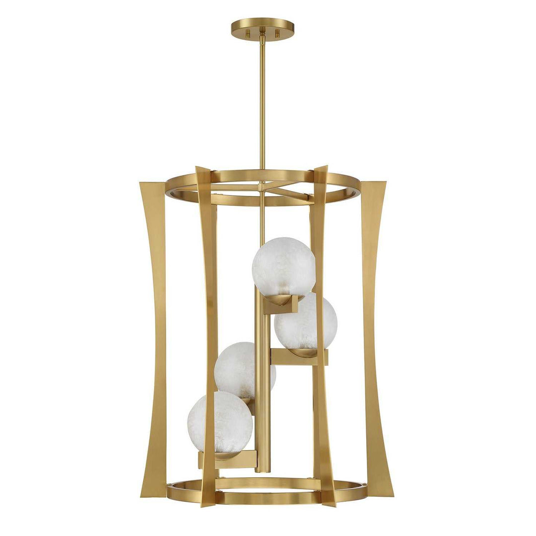 Savoy House - 3-1018-4-322 - Four Light Pendant - Darien - Warm Brass