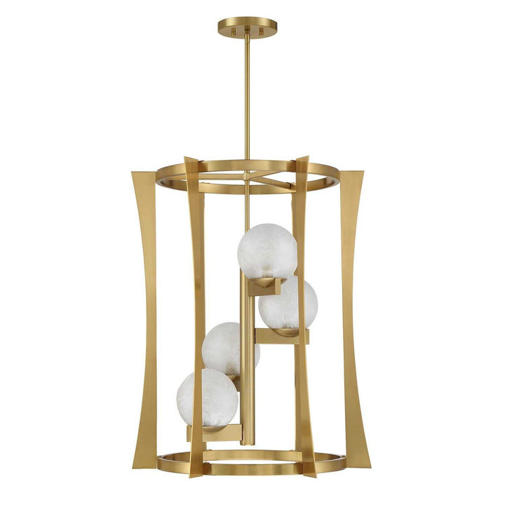 Savoy House - 3-1018-4-322 - Four Light Pendant - Darien - Warm Brass