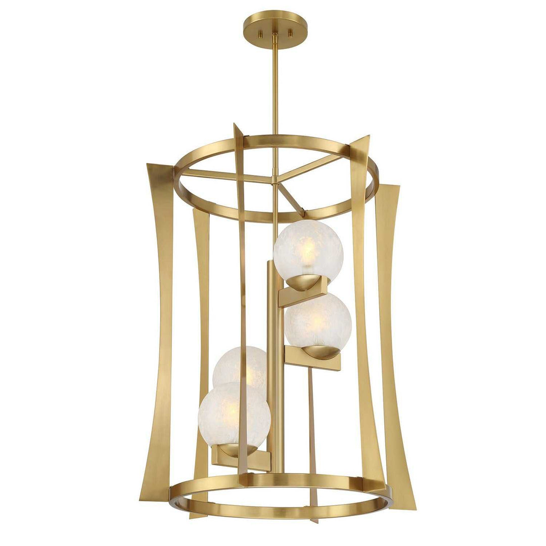 Savoy House - 3-1018-4-322 - Four Light Pendant - Darien - Warm Brass