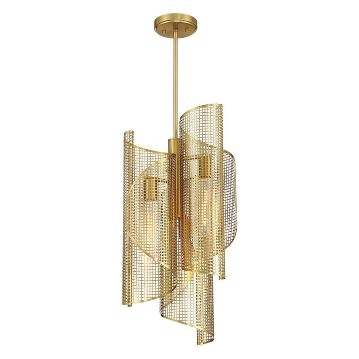 Hillbourne Three Light Pendant in Warm Brass Savoy House