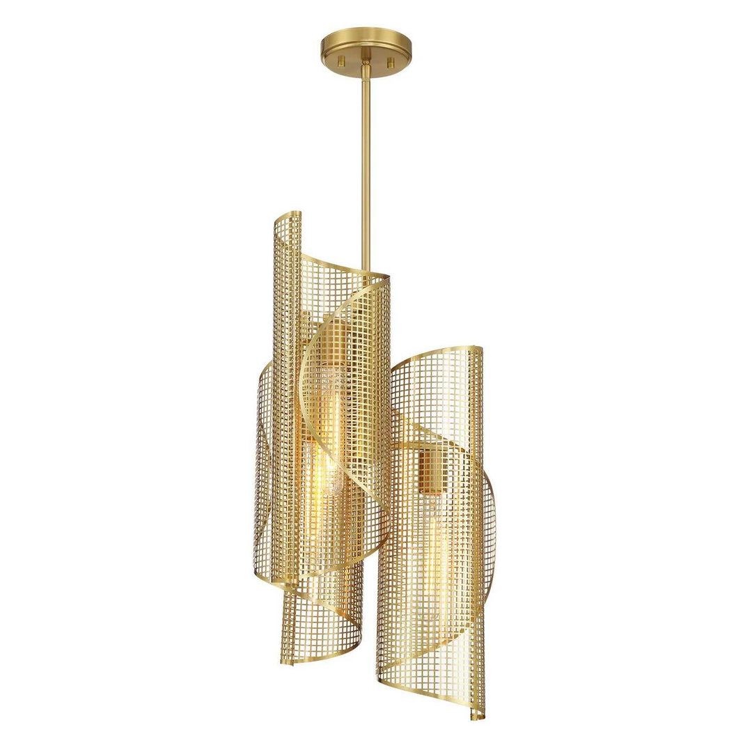 Hillbourne Three Light Pendant in Warm Brass Savoy House
