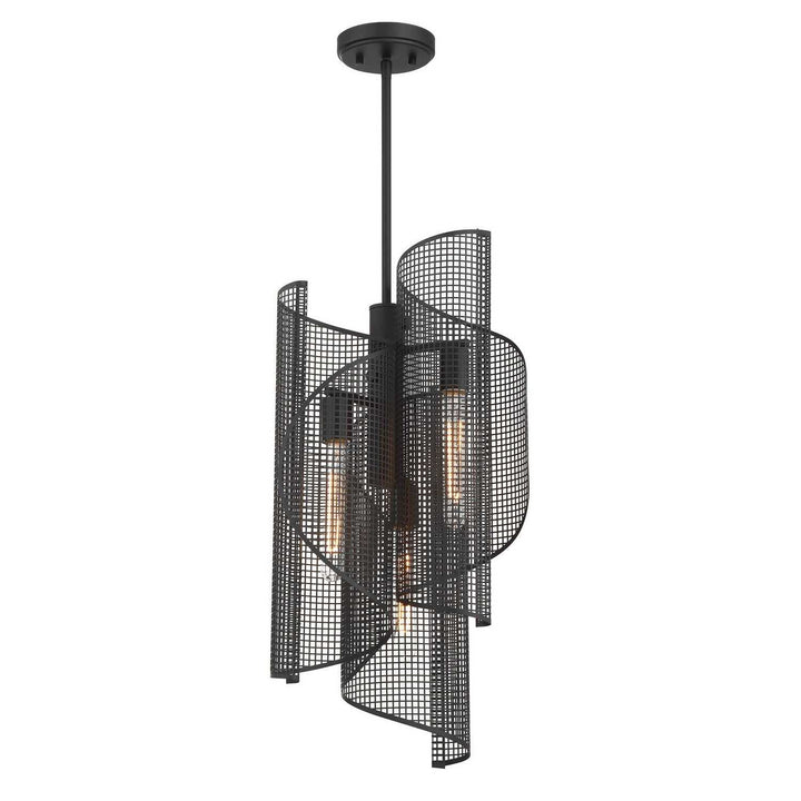 Hillbourne Three Light Pendant in Matte Black Savoy House