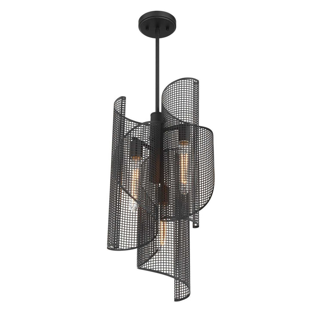 Hillbourne Three Light Pendant in Matte Black Savoy House