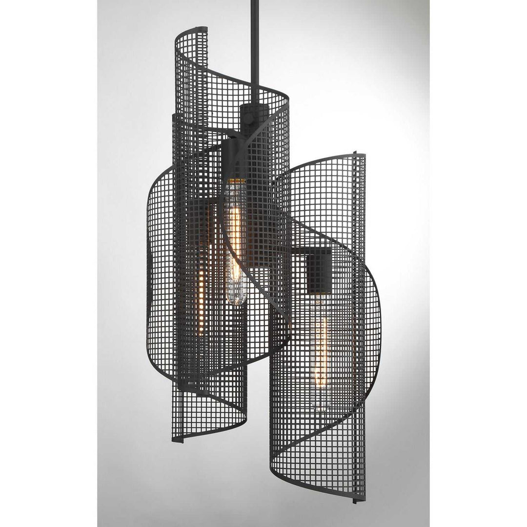 Hillbourne Three Light Pendant in Matte Black Savoy House