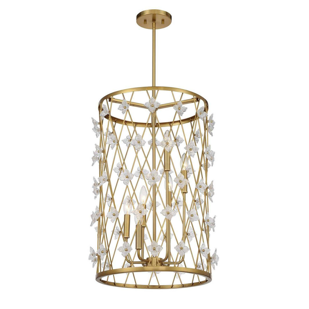 Savoy House - 3-8412-6-322 - Six Light Pendant - Bailey - Warm Brass
