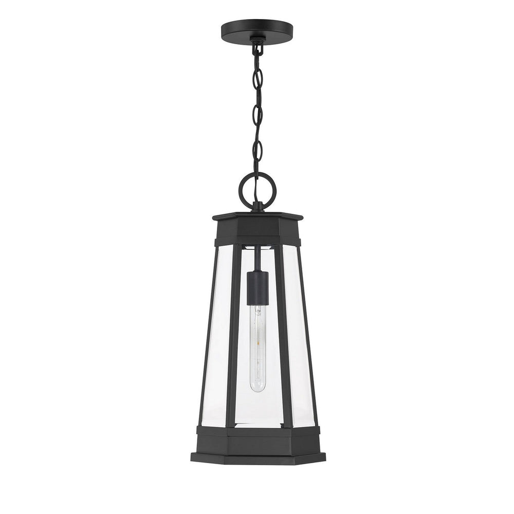 Payne One Light Outdoor Hanging Lantern in Matte Black Savoy House