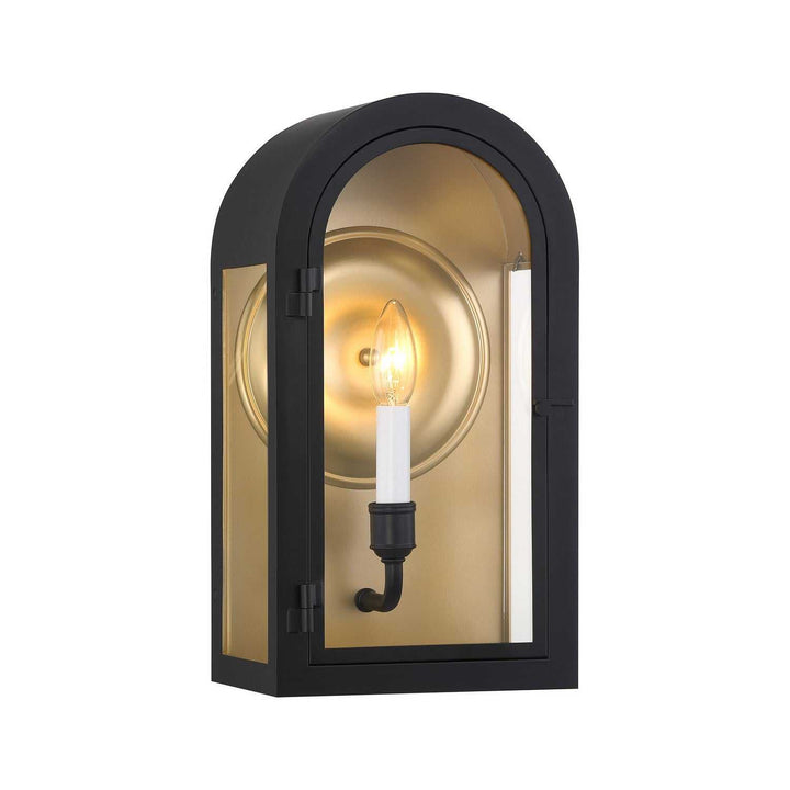 Savoy House - 5-410-331 - One Light Outdoor Wall Lantern - Grotto - Matte Black w/Vintage Gold