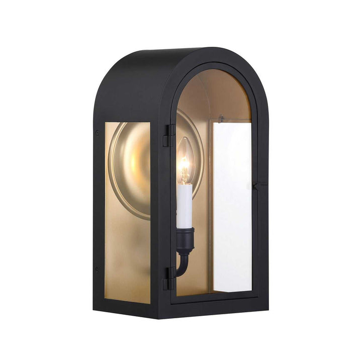 Savoy House - 5-410-331 - One Light Outdoor Wall Lantern - Grotto - Matte Black w/Vintage Gold
