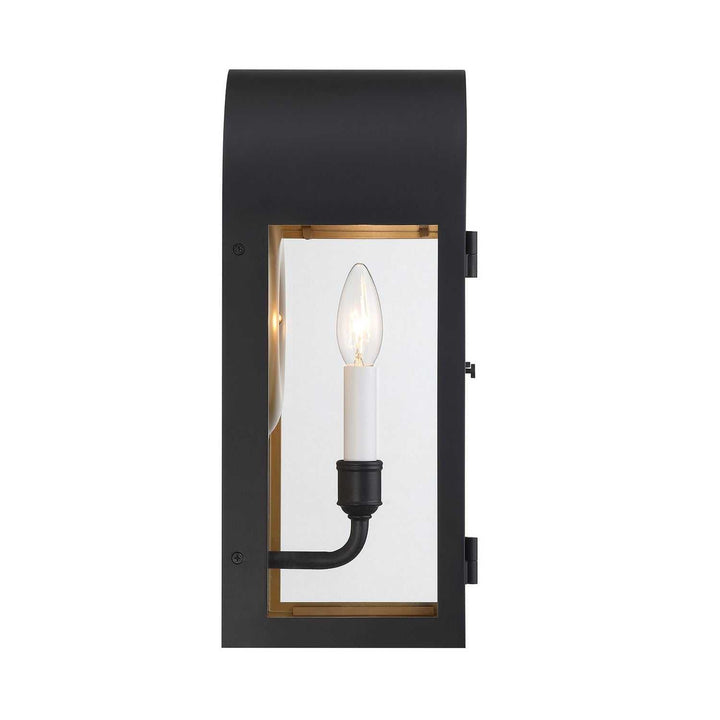 Savoy House - 5-410-331 - One Light Outdoor Wall Lantern - Grotto - Matte Black w/Vintage Gold