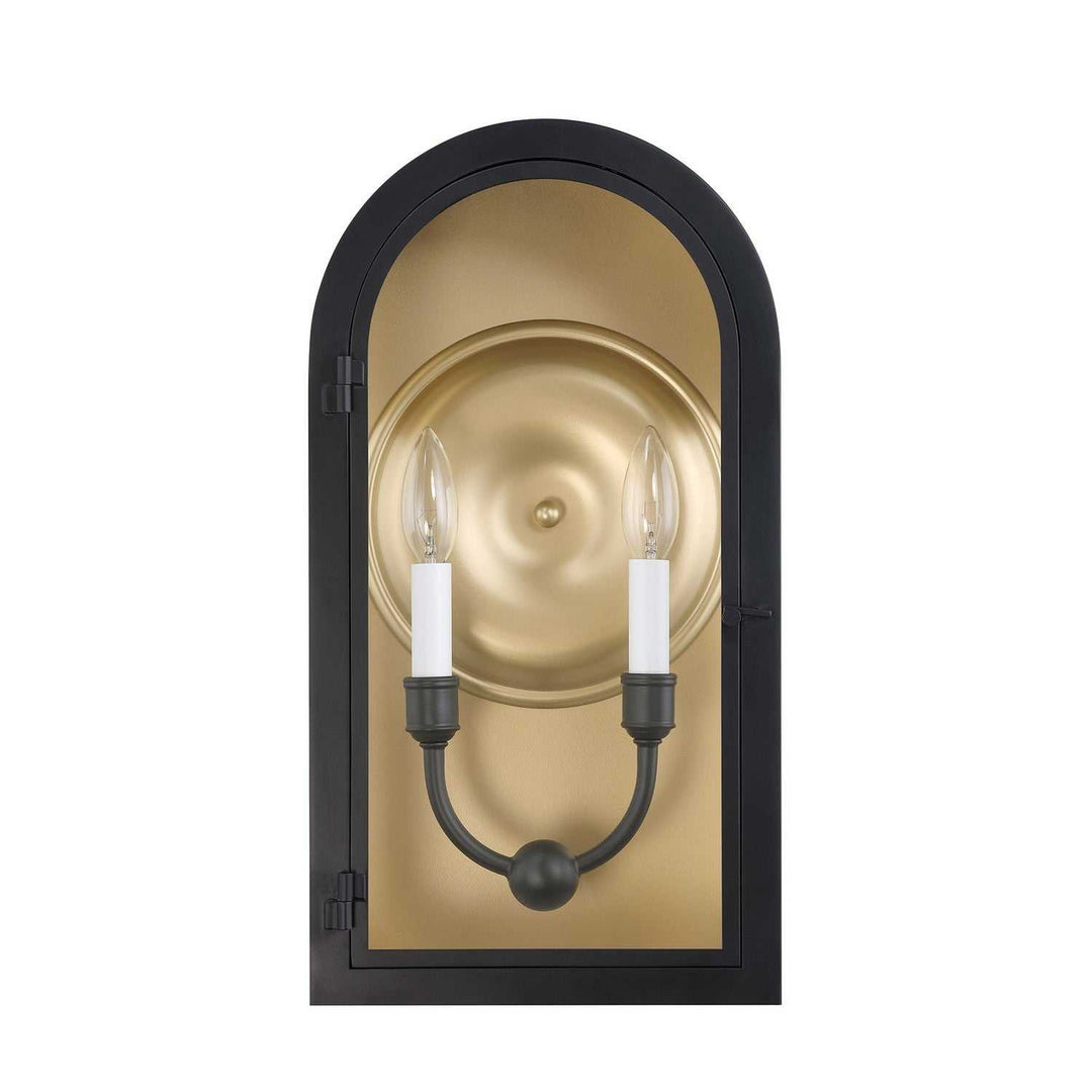 Savoy House - 5-411-331 - Two Light Outdoor Wall Lantern - Grotto - Matte Black w/Vintage Gold