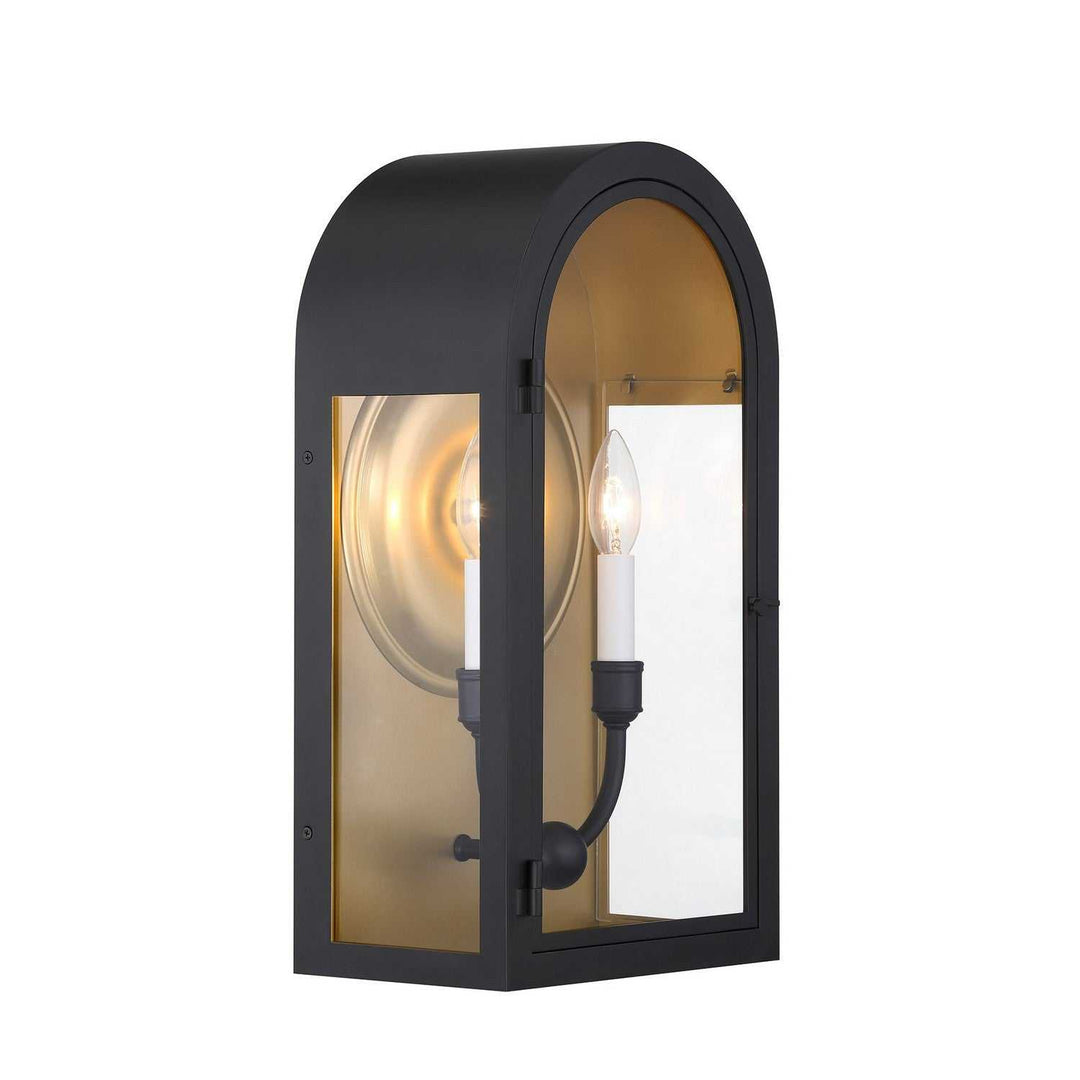 Savoy House - 5-411-331 - Two Light Outdoor Wall Lantern - Grotto - Matte Black w/Vintage Gold