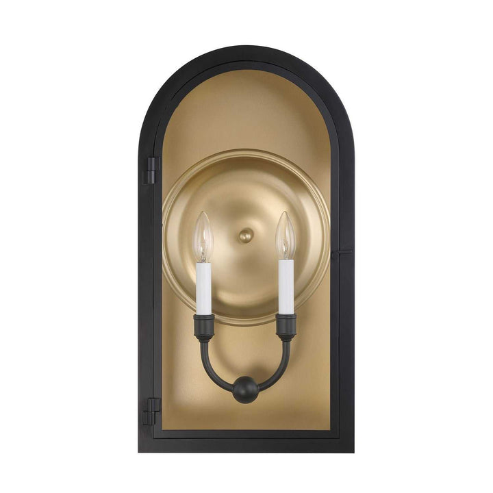 Savoy House - 5-412-331 - Two Light Outdoor Wall Lantern - Grotto - Matte Black w/Vintage Gold