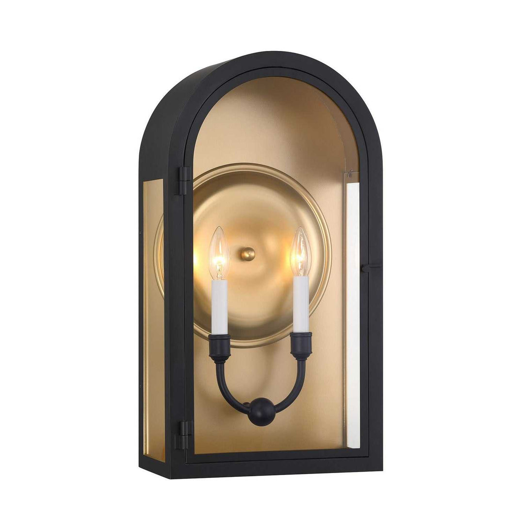 Savoy House - 5-412-331 - Two Light Outdoor Wall Lantern - Grotto - Matte Black w/Vintage Gold