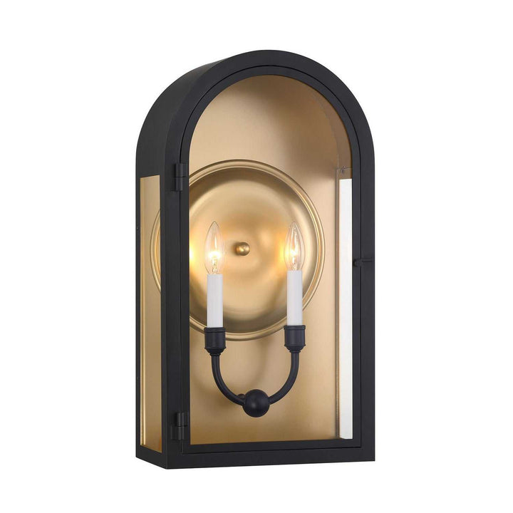 Savoy House - 5-412-331 - Two Light Outdoor Wall Lantern - Grotto - Matte Black w/Vintage Gold