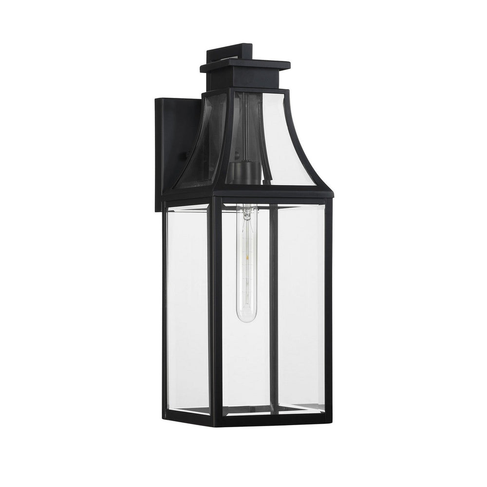 Emery One Light Outdoor Wall Lantern in Matte Black Savoy House
