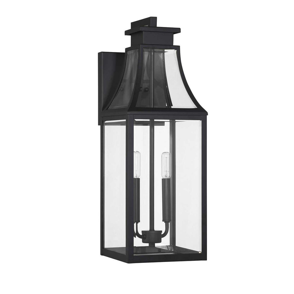 Emery Two Light Outdoor Wall Lantern in Matte Black Savoy House