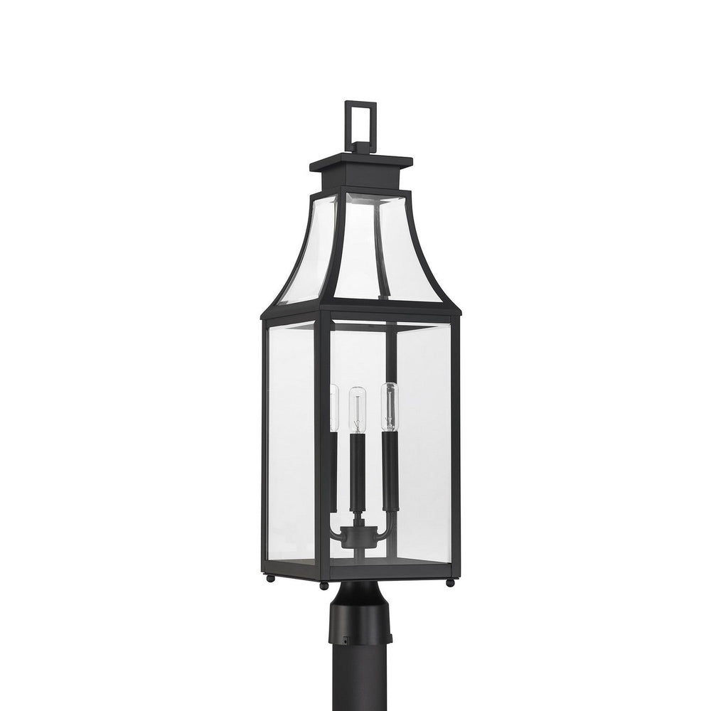 Emery Three Light Outdoor Post Lantern in Matte Black Savoy House