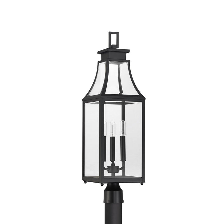 Emery Three Light Outdoor Post Lantern in Matte Black Savoy House