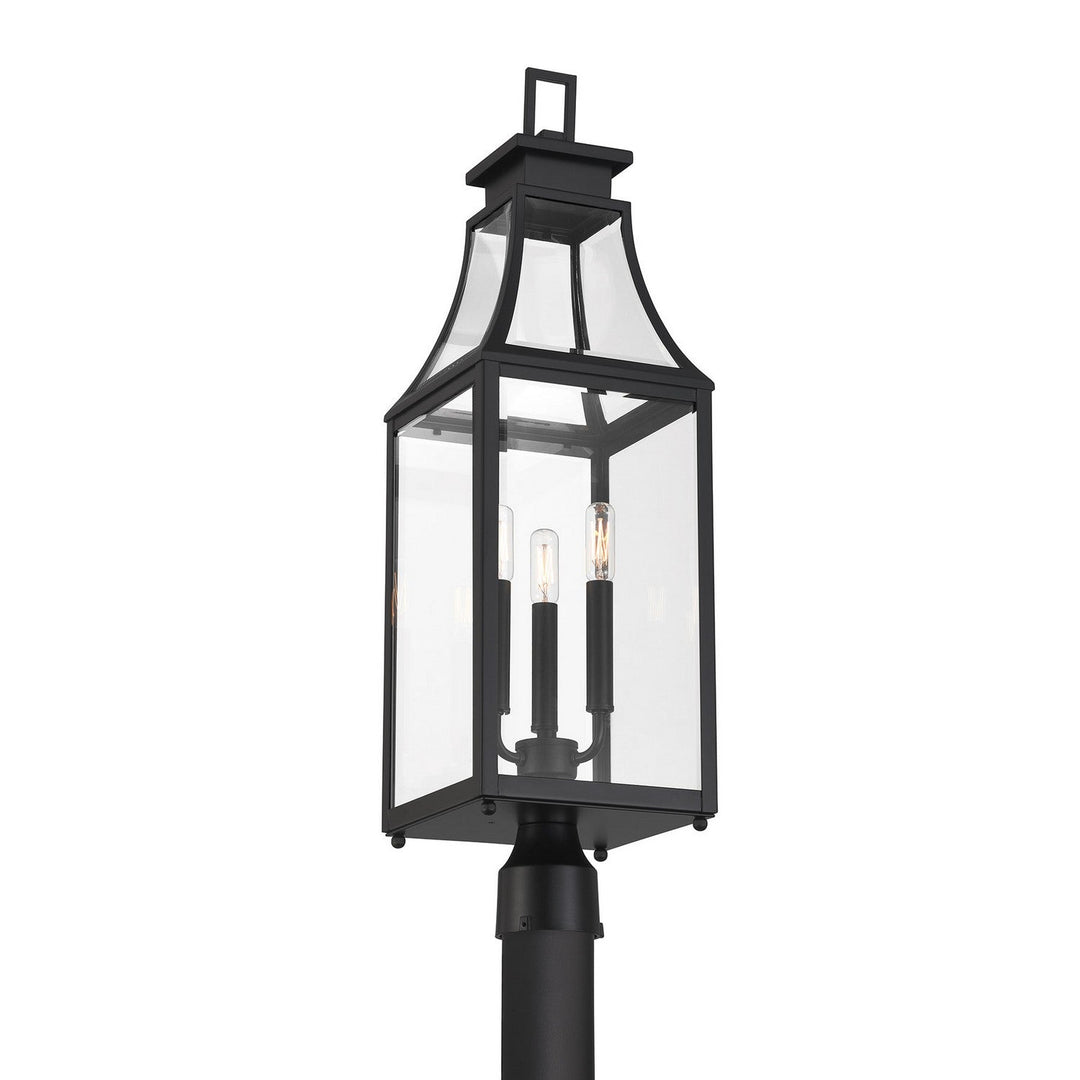 Emery Three Light Outdoor Post Lantern in Matte Black Savoy House