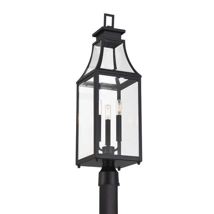 Emery Three Light Outdoor Post Lantern in Matte Black Savoy House