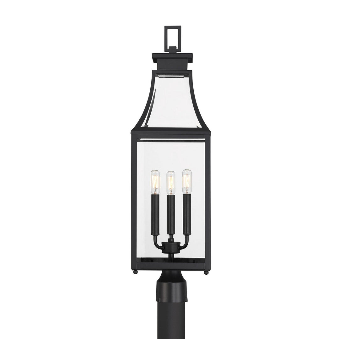 Emery Three Light Outdoor Post Lantern in Matte Black Savoy House