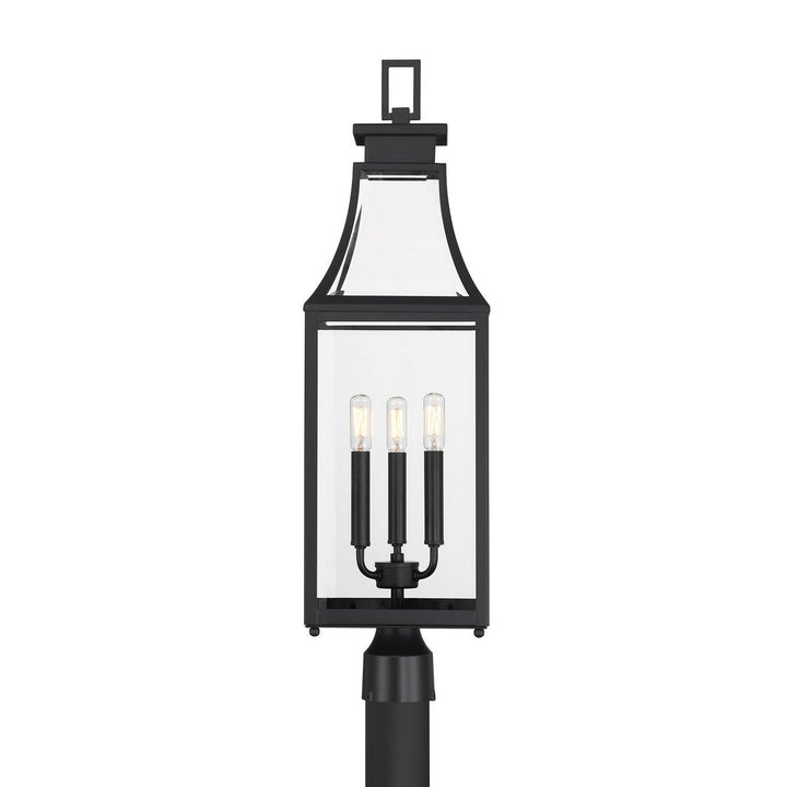 Emery Three Light Outdoor Post Lantern in Matte Black Savoy House