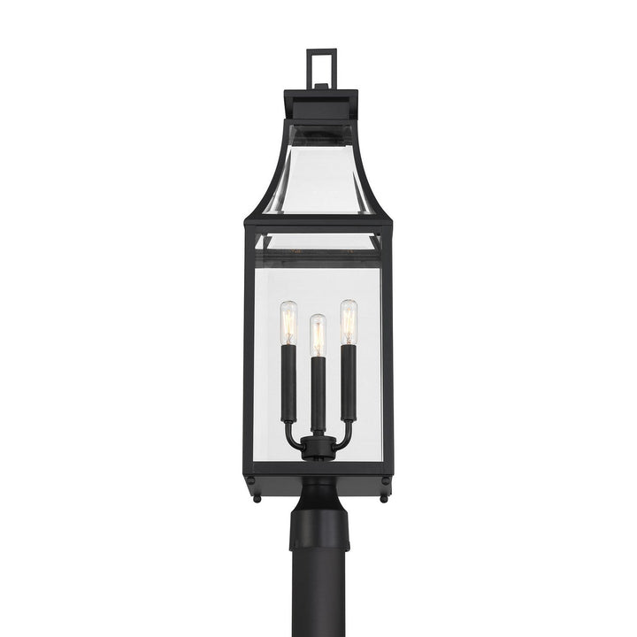Emery Three Light Outdoor Post Lantern in Matte Black Savoy House