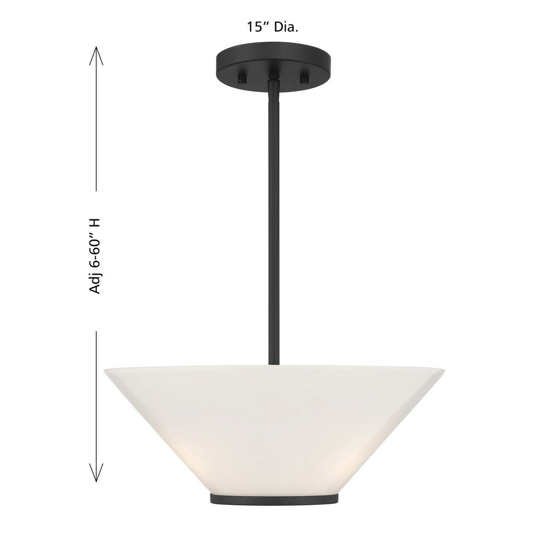 Savoy House - 6-4012-3-89 - Three Light Convertible Semi-Flush /Pendant - Blair - Matte Black