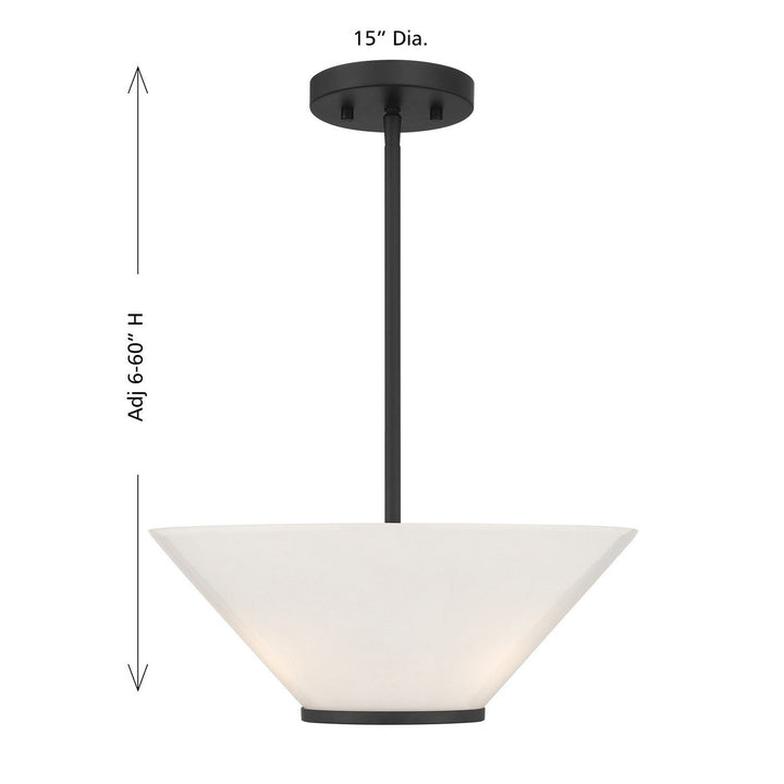 Savoy House - 6-4012-3-89 - Three Light Convertible Semi-Flush /Pendant - Blair - Matte Black