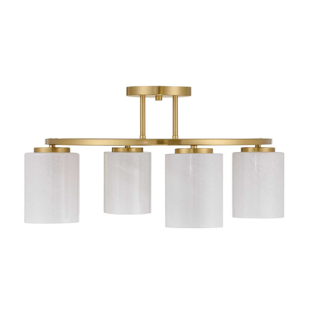 Herron Four Light Semi-Flush Mount in Warm Brass Savoy House
