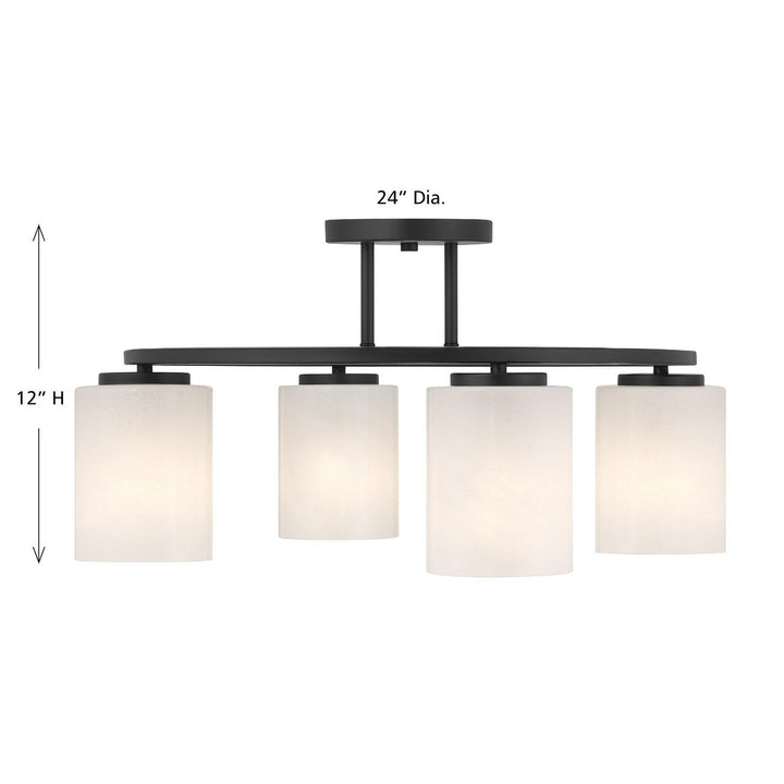 Savoy House - 6-4693-4-89 - Four Light Semi-Flush Mount - Herron - Matte Black