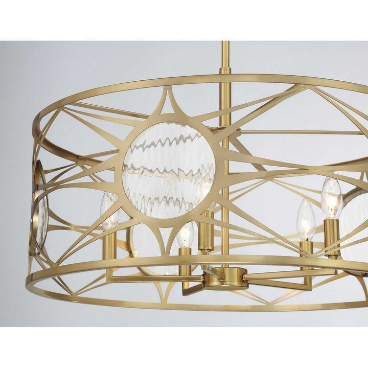 Balfour Five Light Convertible Semi-Flush /Pendant in Warm Brass Savoy House