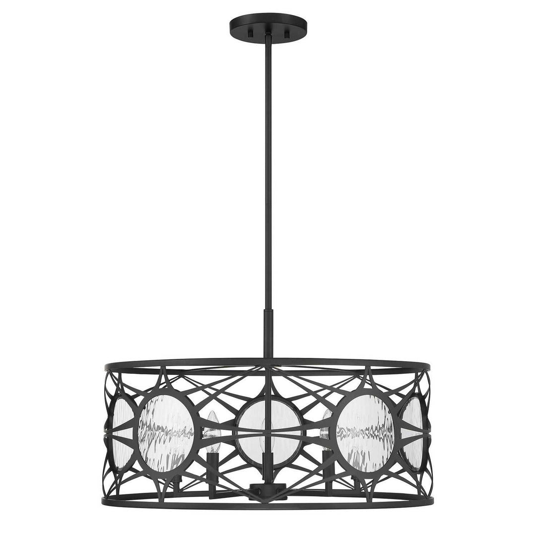 Balfour Five Light Convertible Semi-Flush /Pendant in Matte Black Savoy House