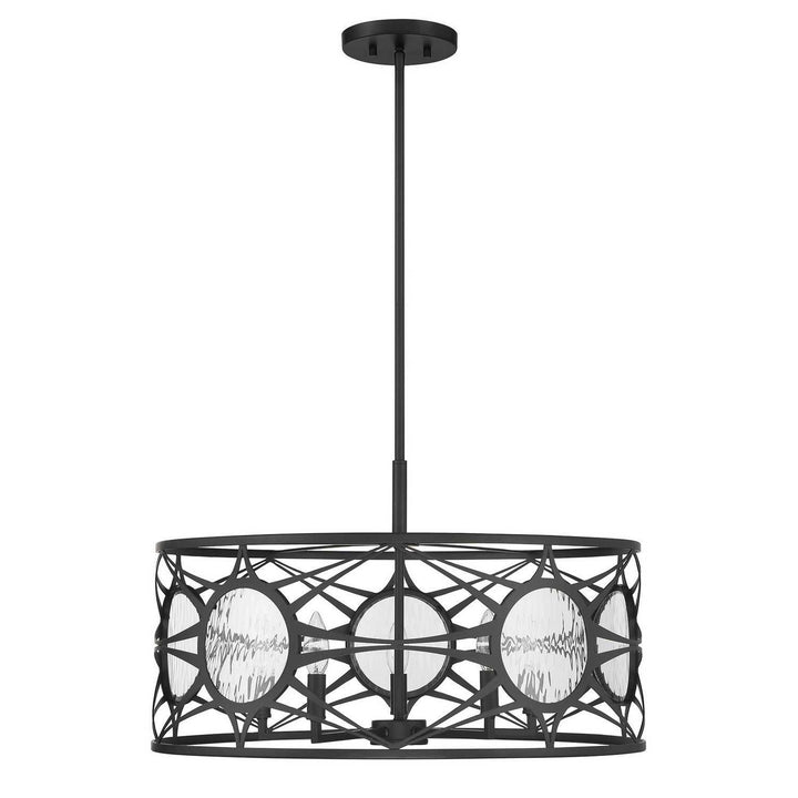 Balfour Five Light Convertible Semi-Flush /Pendant in Matte Black Savoy House
