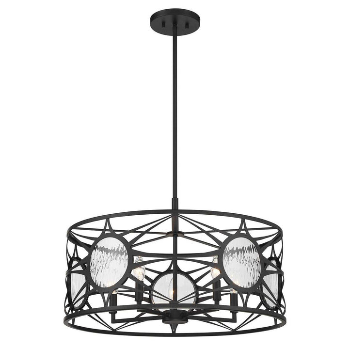 Balfour Five Light Convertible Semi-Flush /Pendant in Matte Black Savoy House
