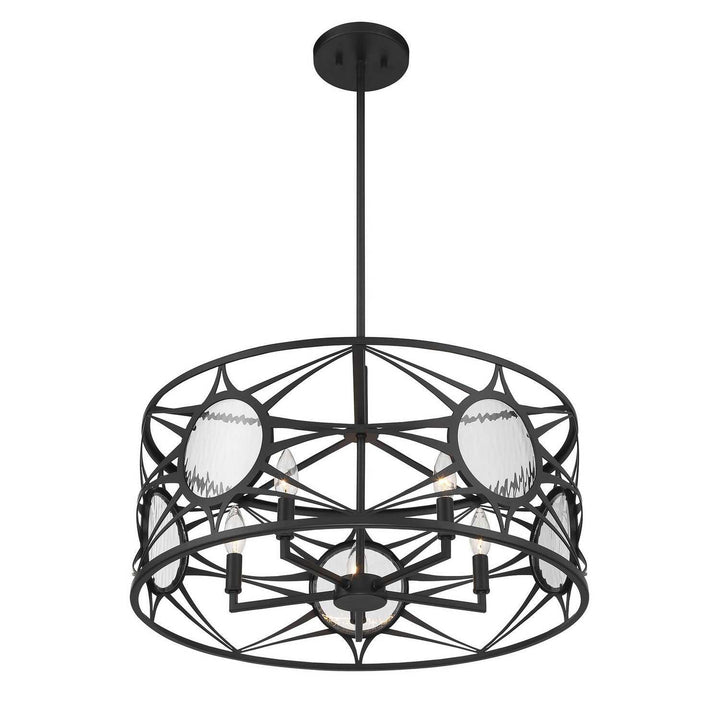Balfour Five Light Convertible Semi-Flush /Pendant in Matte Black Savoy House