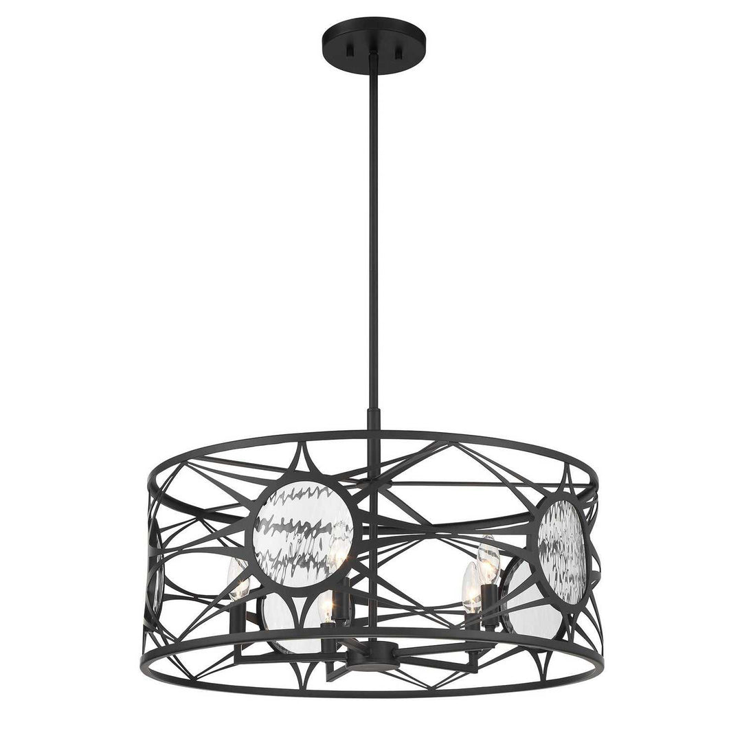 Balfour Five Light Convertible Semi-Flush /Pendant in Matte Black Savoy House