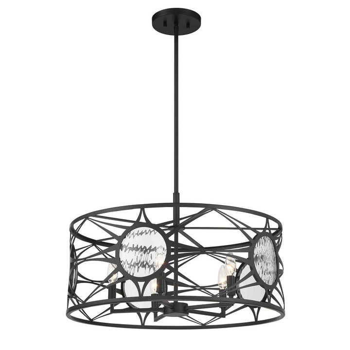 Balfour Five Light Convertible Semi-Flush /Pendant in Matte Black Savoy House