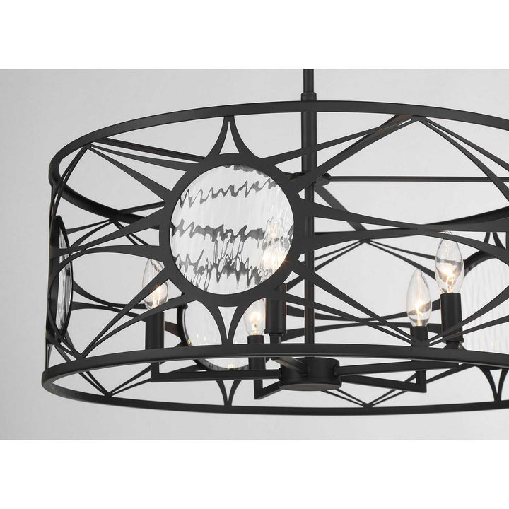 Balfour Five Light Convertible Semi-Flush /Pendant in Matte Black Savoy House