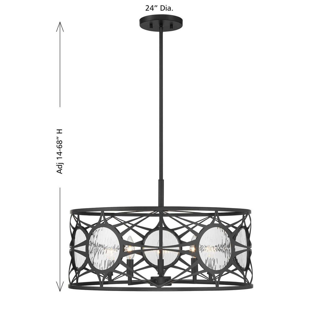 Balfour Five Light Convertible Semi-Flush /Pendant in Matte Black Savoy House