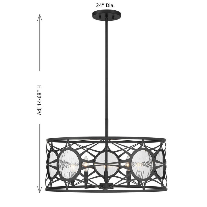 Balfour Five Light Convertible Semi-Flush /Pendant in Matte Black Savoy House